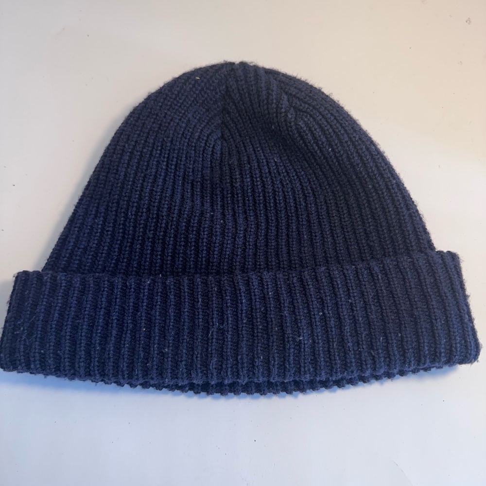 Supreme Navy Ribbed Beanie - Picture 3 of 5